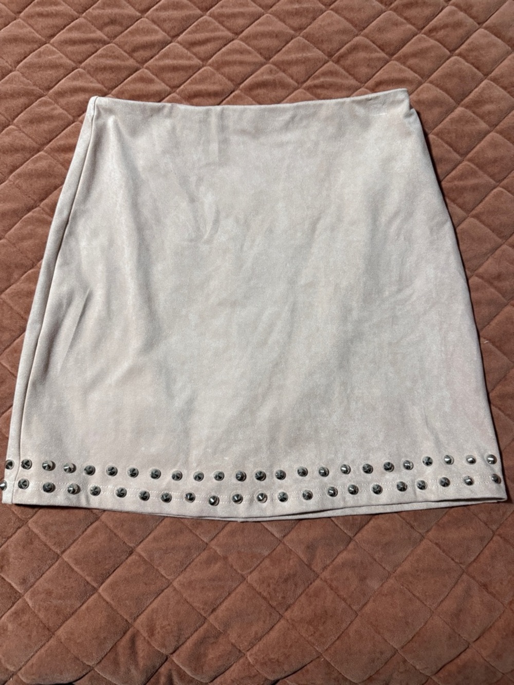 Forever 21 Silver-Gray Studded Mini Skirt